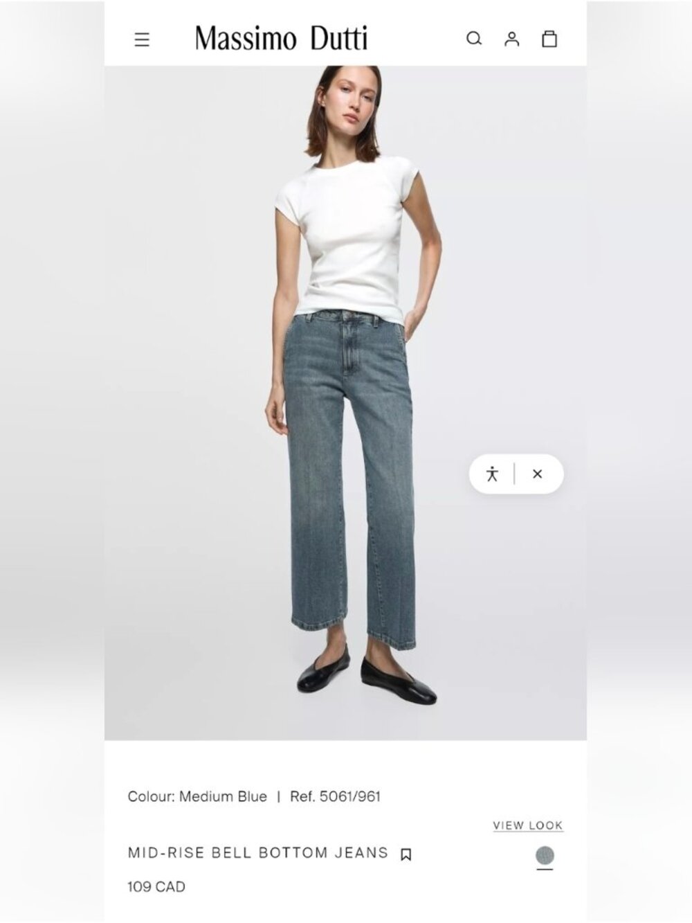 Massimo Dutti High Rise ankle flare Jeans US size 6, Eu 38